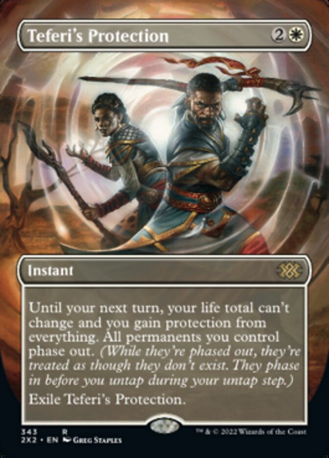 mtg double masters borderless cards Teferi's Protection (Borderless Alternate Art) [Double Masters 2022]